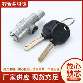 厂家供应车门锁芯 锌合金锁芯 铜压塑料钥匙卡车门锁锁芯门禁