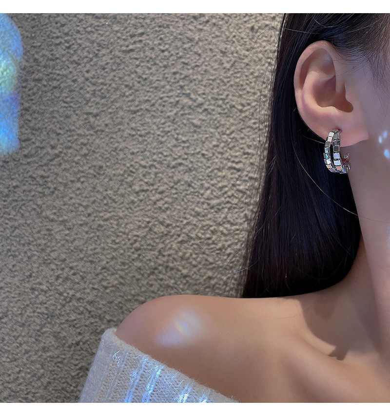 Simple Style C Shape Copper Hoop Earrings 1 Pair