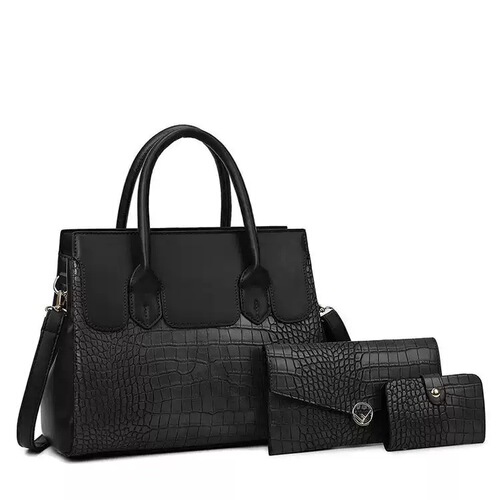 Cross-border new large-capacity mother-in-law bag European and American retro three-piece set women's bag shoulder crossbody handbag handbag