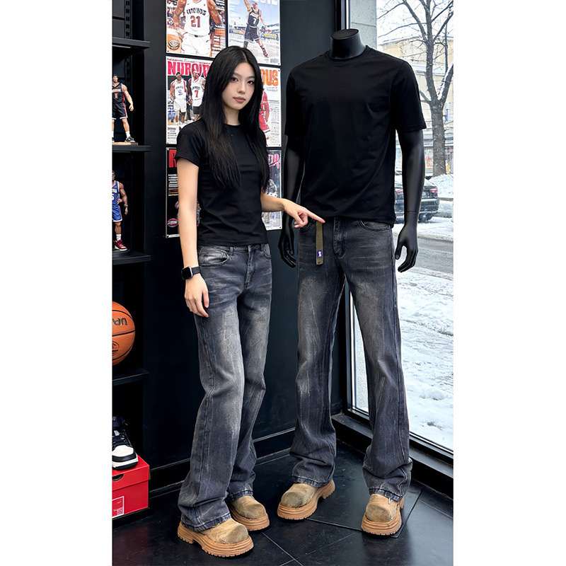 2026 Spring New Vintage Straight Loose Jeans for Men Vibe Washed Whiskered Mid-Waist Non-Stretch Cotton Xintang 2026 Spring New Vintage Straight Loose Jeans for Men Vibe Washed Whiskered Mid-Waist Non-Stretch Cotton Xintang