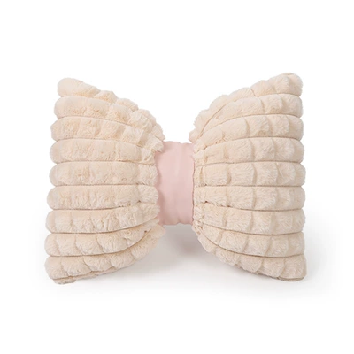 Bow car headrest wholesale Headrest - pink-rabbit-fur-plaid-waist