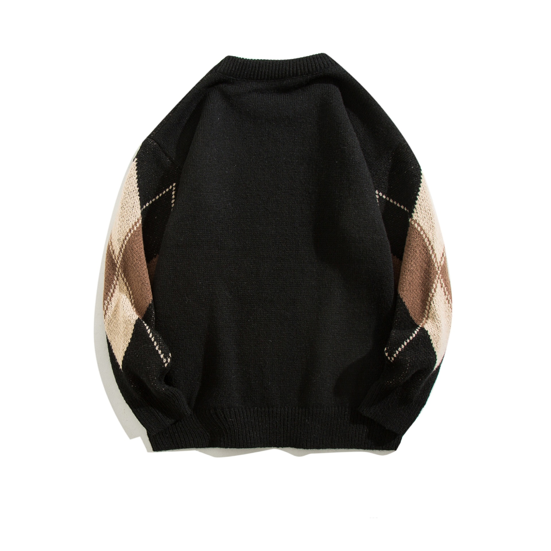 América contraste suéter de diamante hombre retro versátil camiseta de punto juvenil base exterior suéter casual moda