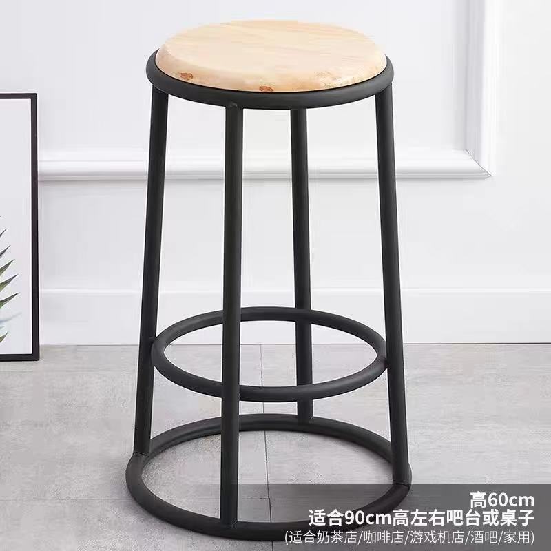 60cm 높이의 원목 상판 + 블랙 탄소강 프레임