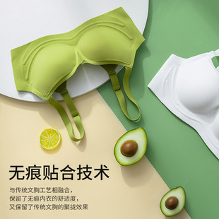 Glaze seamless jelly bar bra gather upper thin lower thick soft support underwear air Cup national cup bra non-slip