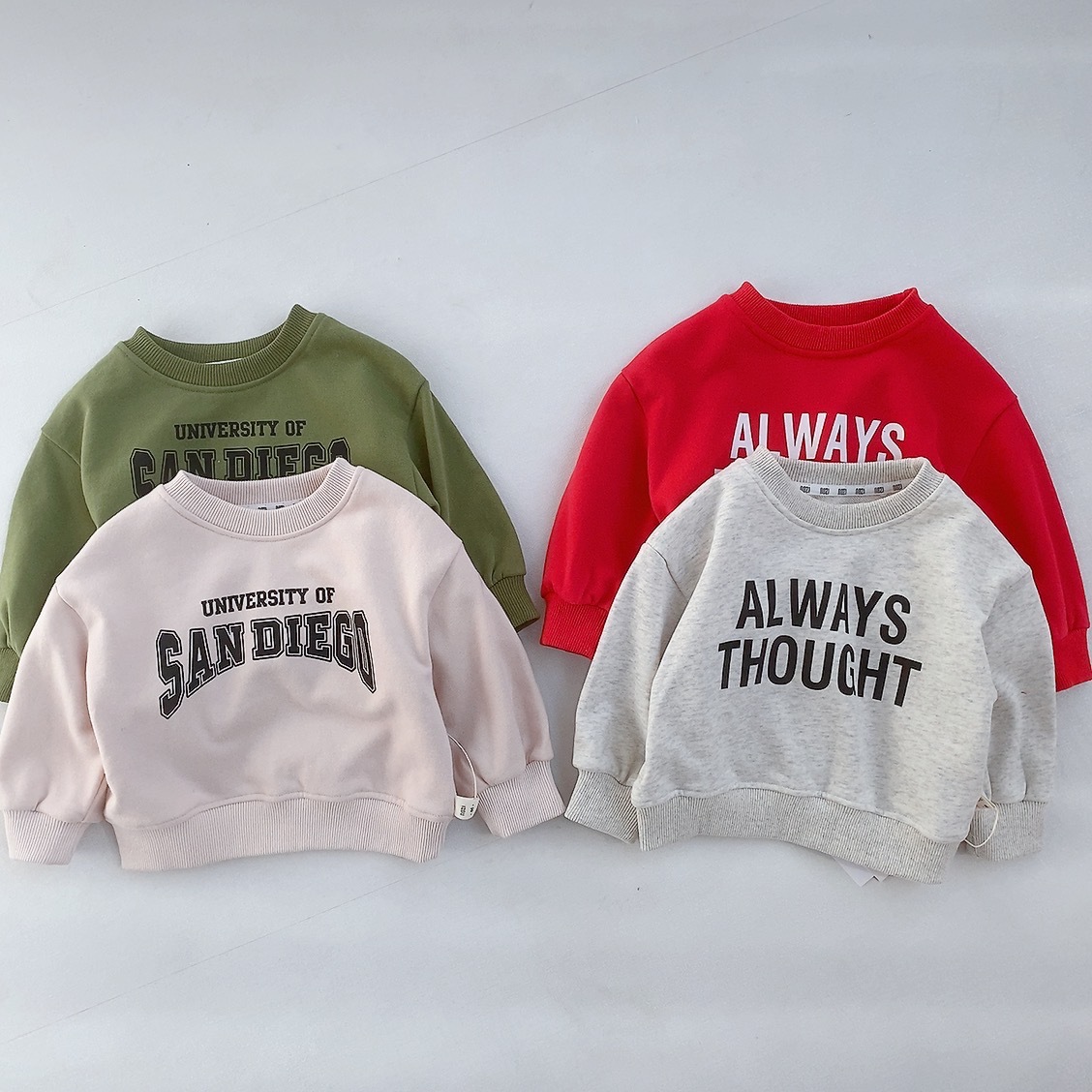 Suéter de las niñas primavera estilo coreano ropa para niños ropa de primavera bebé de manga larga carta Top Boy ropa de primavera bebé image 2