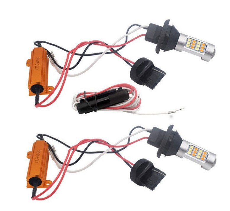 1156 2835 42 light two-color turn signal car LED white yellow decoding BA15S daytime running light 7440 T20