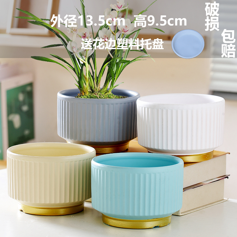 세라믹 - 중형 단색 매트 시리즈 4개(트레이 포함) - 대형