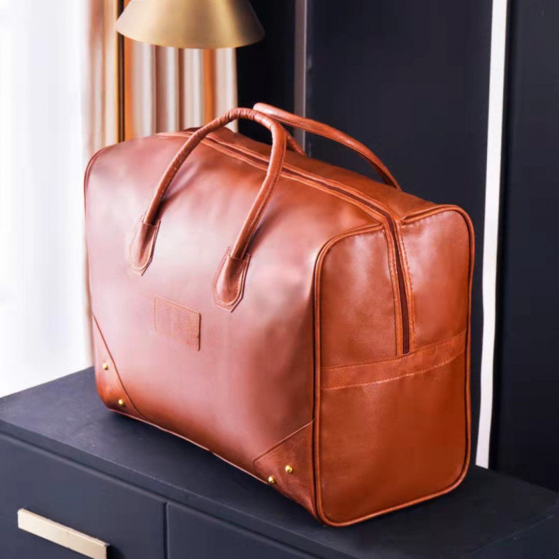 Medium coffee travel bag [high-grade leather, no odor]