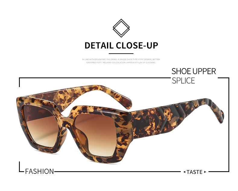 Retro Leopard Ac Cat Eye Patchwork Full Frame Women's Sunglasses display picture 2
