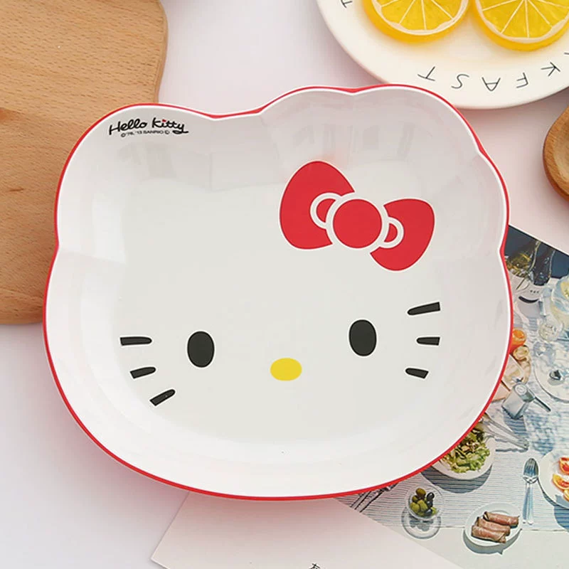Детская посуда Hello Kitty, мультяшные милые миски — красный и фуксия