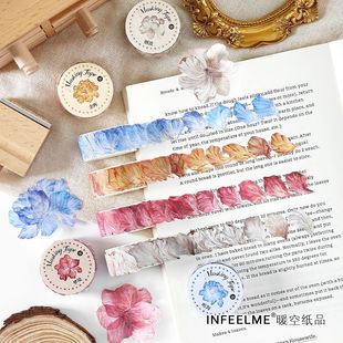 Inferel. Me Unheard of Flower Name Series and Paper Special-shaped Single Tape Watercolor Petal Handbook Tape 100