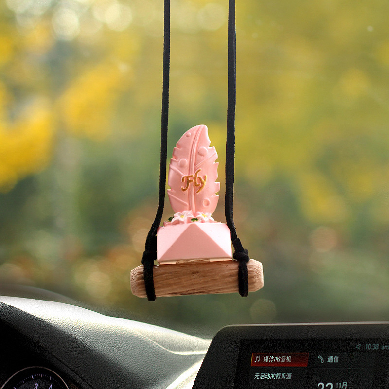 Nuevo colgante de coche de cactus lindo transfronterizo, espejo retrovisor, columpio, colgante de ciervo, decoración, accesorios de coche