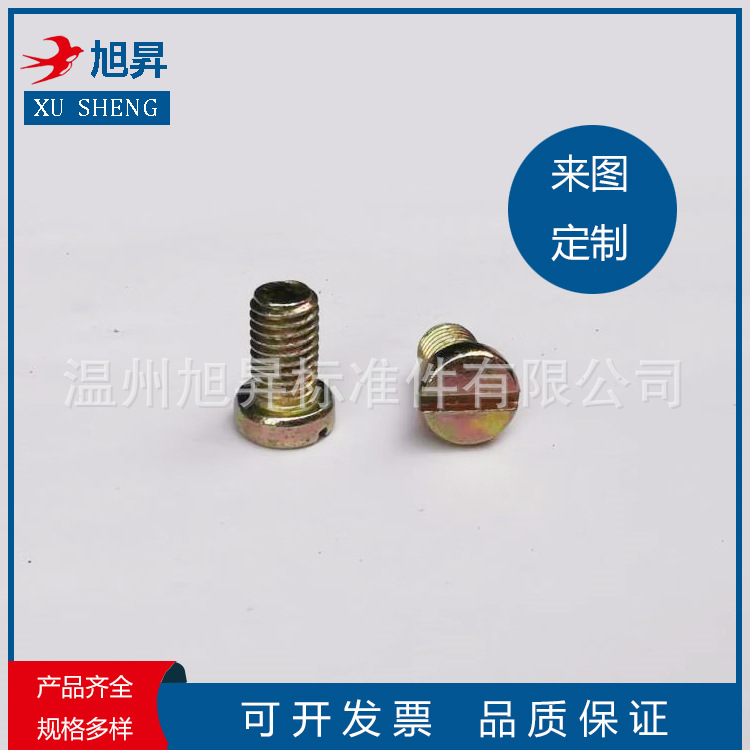 平头螺栓 圆柱头螺栓 一字槽螺丝 铣槽机钉 非标螺丝异型件