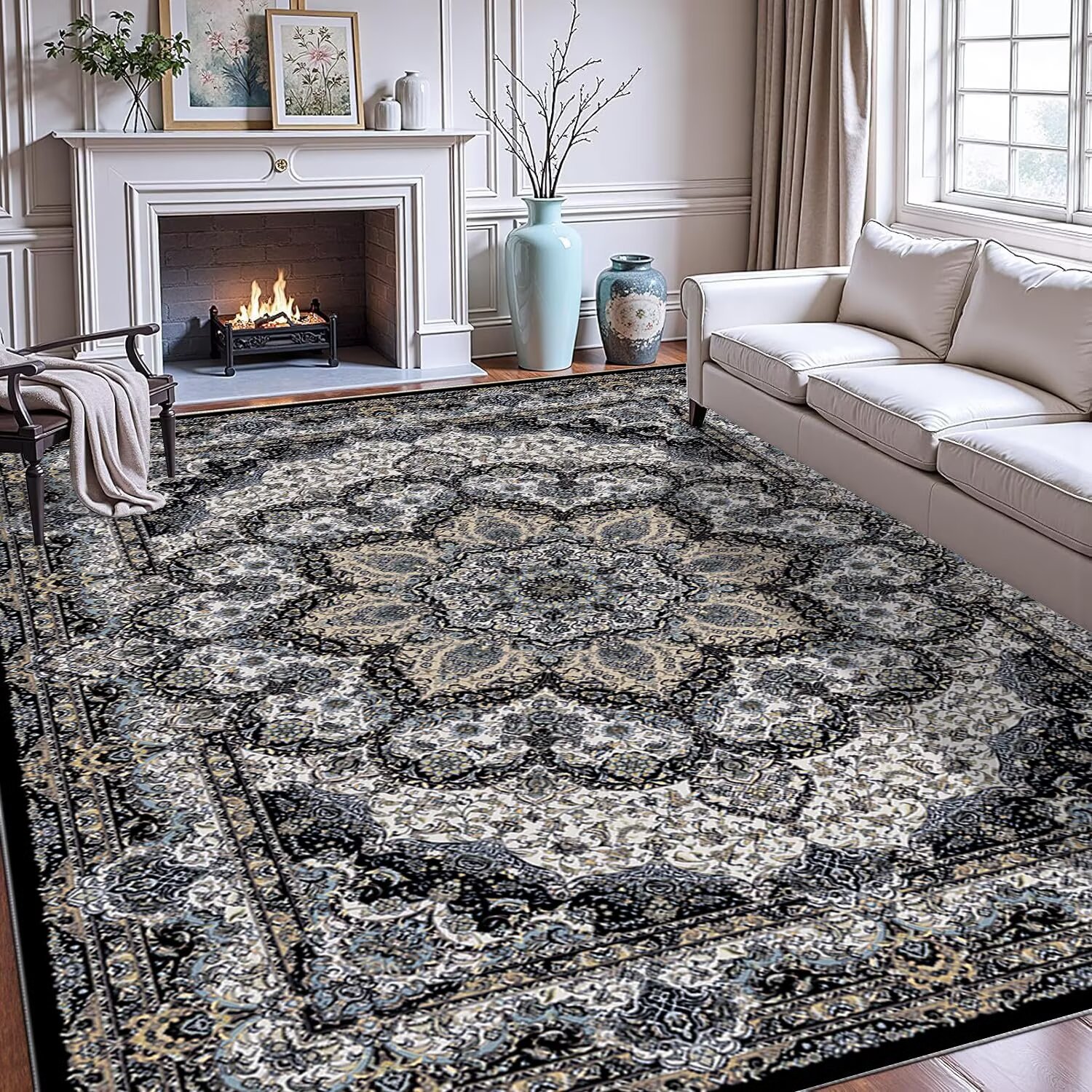 Cross-Border European Persian Carpet Ethnic Style Living Room Sofa Coffee Table Mat Bohemian Bedroom Full Carpet