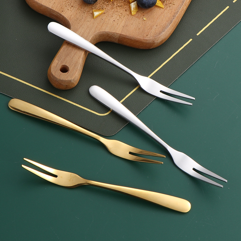 304 horquilla de fruta de acero inoxidable horquilla de postres de oro casera horquilla de pastel horquilla de pastel horquilla de fruta horquilla pequeña horquilla