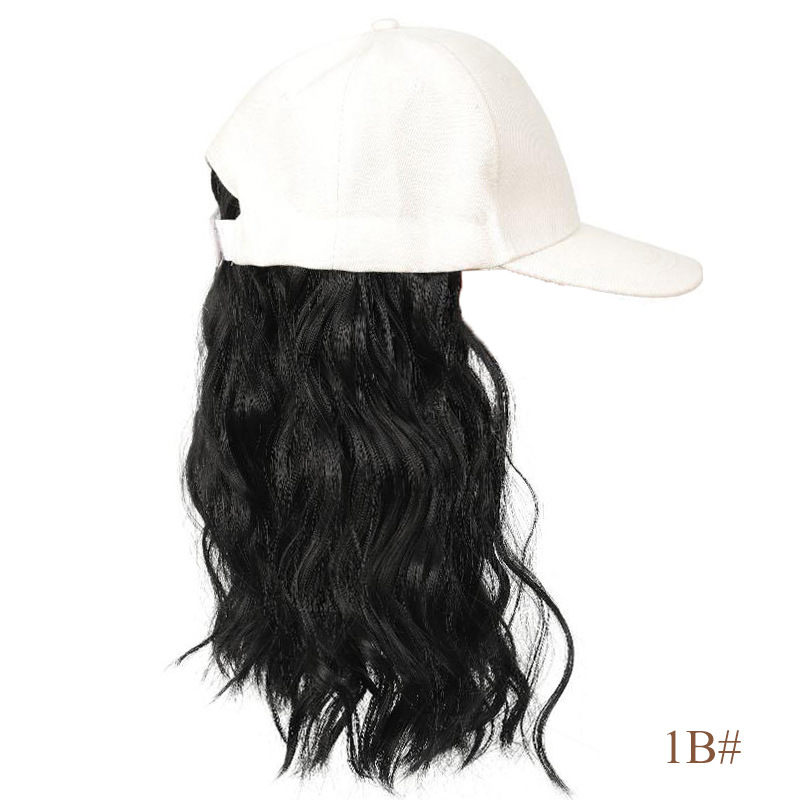 Transfronterizo sombrero de boca de pato peluca de agua ondulada fibra sintética rizada corta sombrero peluca 30cm190g