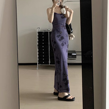 悸动之夜 裙子女春夏法式修身收腰显瘦长款紫色连衣裙纯欲辣妹裙