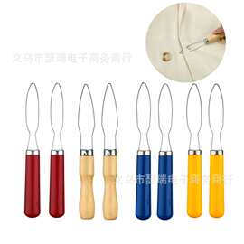 厂家直供翻扣器木柄穿扣器不锈钢纽扣器服装快速穿扣器木柄纽扣器