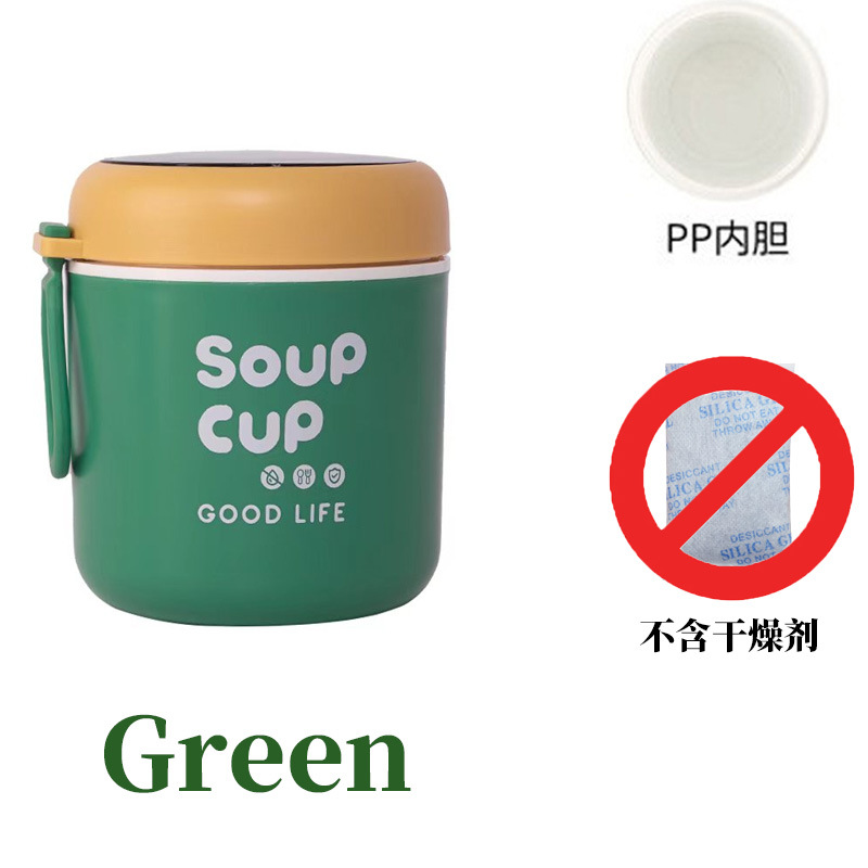 Taza redonda de sopa con aislamiento de acero inoxidable, taza de desayuno, taza de avena, taza de agua con leche, mini olla de sopa de reemplazo de comidas para trabajadores de oficina portátil