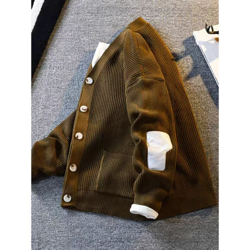 American Retro Cardigan Men's Knitted Jacket Autumn/Winter Loose Casual Versatile Slouchy Knit Shirt for Men