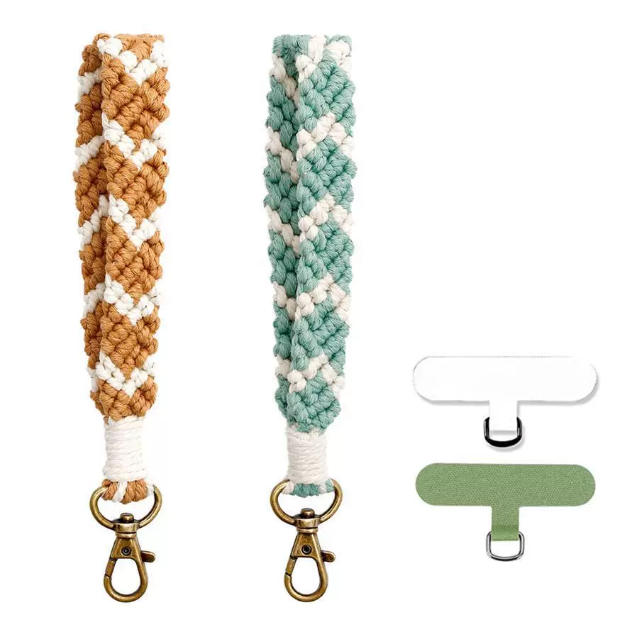 Ручной работы плетеный телефонный шнурок-лямка с биркой, брелок для телефона, подвеска для шнурка