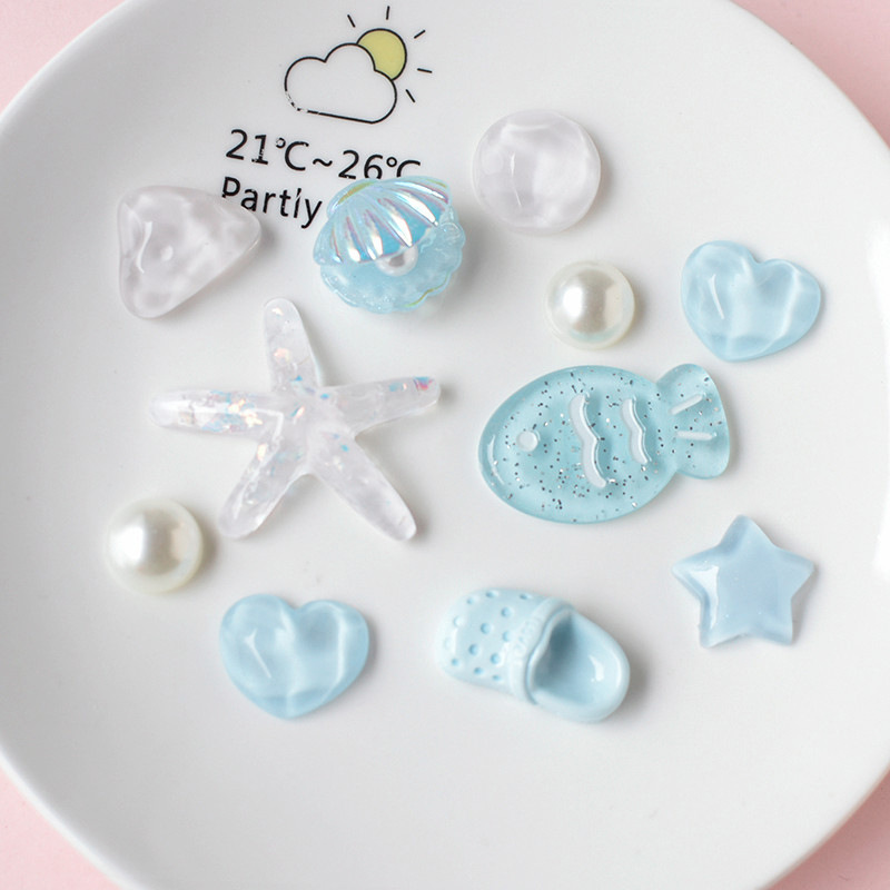 热销海星贝壳树脂配件洞洞鞋手机壳diy材料厂家批发pj1793