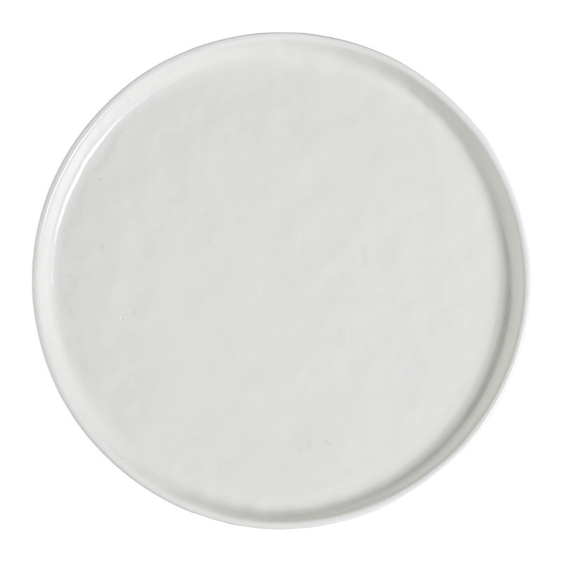 Plato de cerámica mate retro de lujo ligero, plato de platos caseros de color sólido, plato de pasta, plato de ensalada, plato de filete de comida occidental