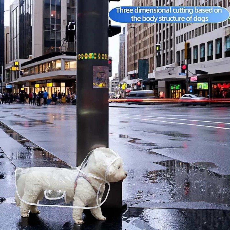 Dog Raincoat with Leash Attachment for Outdoor Use, Waterproof, Windproof, Transparent Corgi Pet Clothing Dog Raincoat with Leash Attachment for Outdoor Use, Waterproof, Windproof, Transparent Corgi Pet Clothing