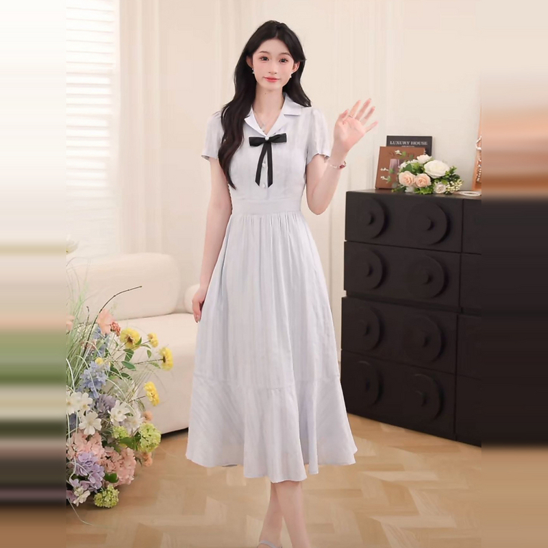 白色初恋连衣裙子女装夏季2025新款绝美巨好看掐腰白月光裙|undefined