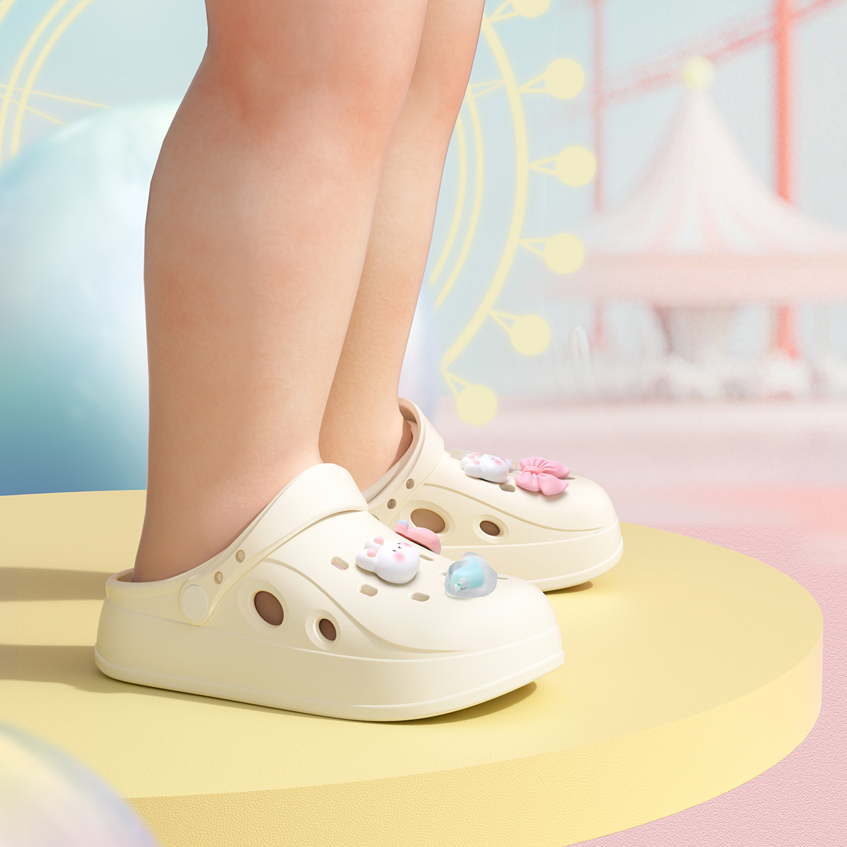 Children's Solid Color Clogs Parent-Child Style Summer Girls' Beach Top Quality Sandals Thick-Soled Non-Slip Slippers Boys' Outdoor_voghion.com