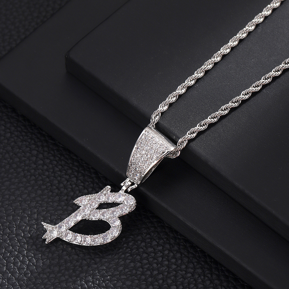 Europa y los Estados Unidos 26 nuevas letras inglesas de moda colgante collar de cadena de torsión joyas colgante de letras de zircon