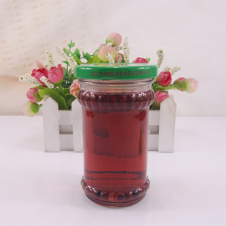 厂家供应180ml酱菜榨菜咸菜瓶花边芝麻酱玻璃瓶 密封油辣酱瓶