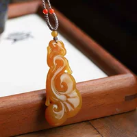 Магазин фабрики Hetian Jade, натуральный нефрит Синьцзян Hetian Jade Qemuo, старый материал, полный сахарный цвет, нефритовый кулон Ruyi с сертификатом