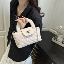 韩版时尚手提简约包包2025夏季新款菱格复古链条质感斜挎小方包潮