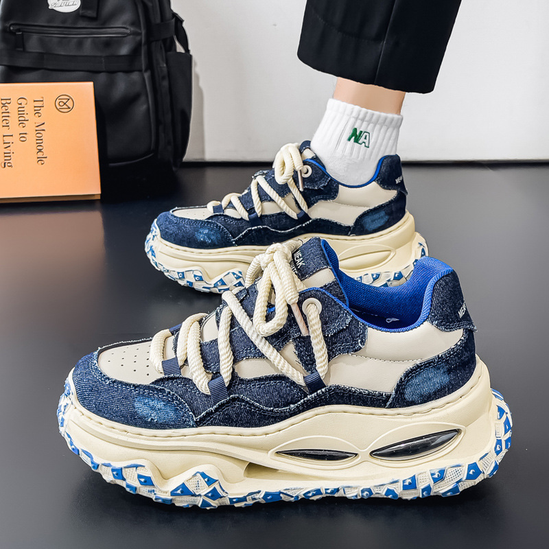 Thick-Soled Retro Cloth-Covered Dad Shoes for Boys Summer New Youth Trendy Outdoor Sports and Leisure Shoes