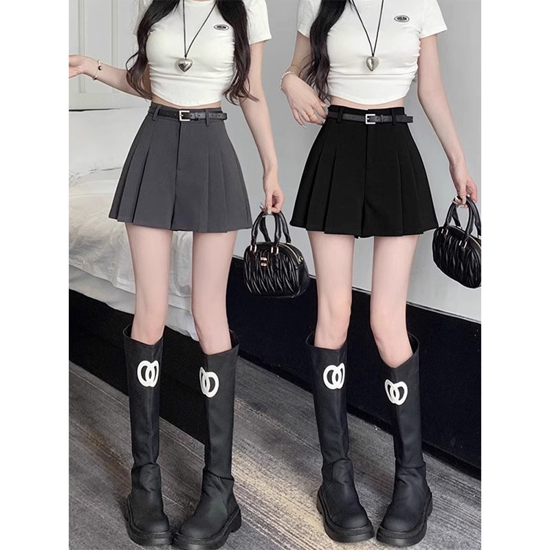 2025年新款百褶阔腿西装短裤大码女胖mm遮胯显瘦a字梨型身材高腰