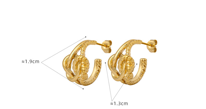 French Style Knot Titanium Steel Earrings Plating Stainless Steel Earrings
