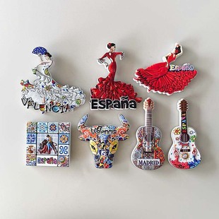 Cross-Border E-Commerce Supply Spanish Barcelona Tourist Souvenir Magnetic Refrigerator Magnet Home Decoration