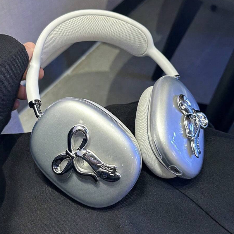 Electroplated bowknot for apple airpods max protective case headset headphone protective case airpods