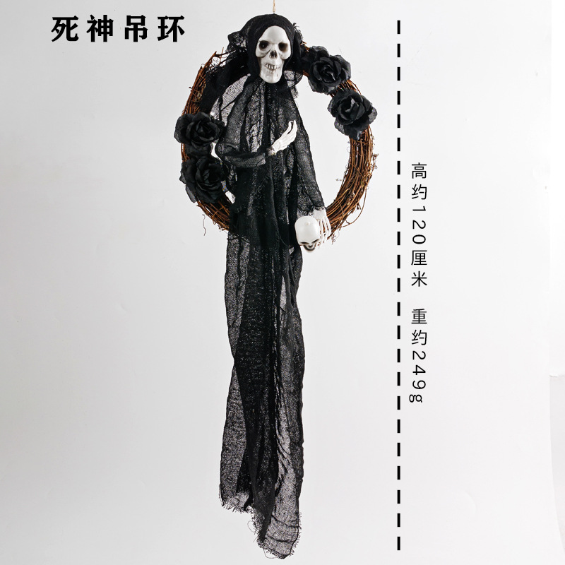 Comercio exterior Halloween fantasma blanco puerta de la muerte colgar fiesta de terror guirlandas colgar decoración de la casa embrujada accesorios