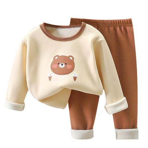 Children's underwear set German wool new men's autumn clothing padded girls' autumn tops and bottoms home clothes children's clothing wholesale