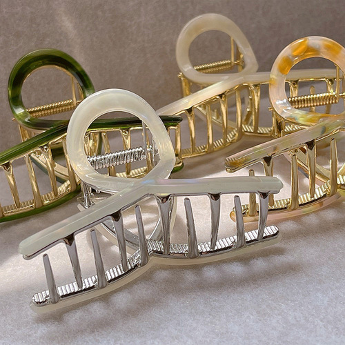 Acid Shark Hair Clip from Han Number, with multiple clips, stylish hair clip for the back of the head, high-end temperament alloy hair clip