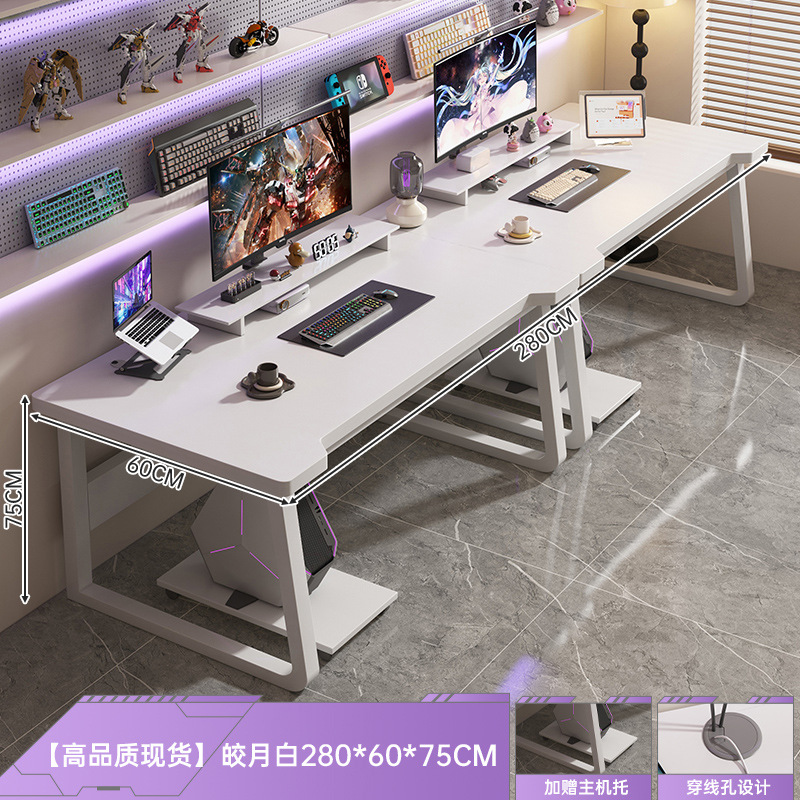 Mesa de computadora para dos personas lado a lado pareja mesa de deportes electrónicos mesa de trabajo escritorio de escritorio casero de escritorio de oficina estudio mesa y silla set