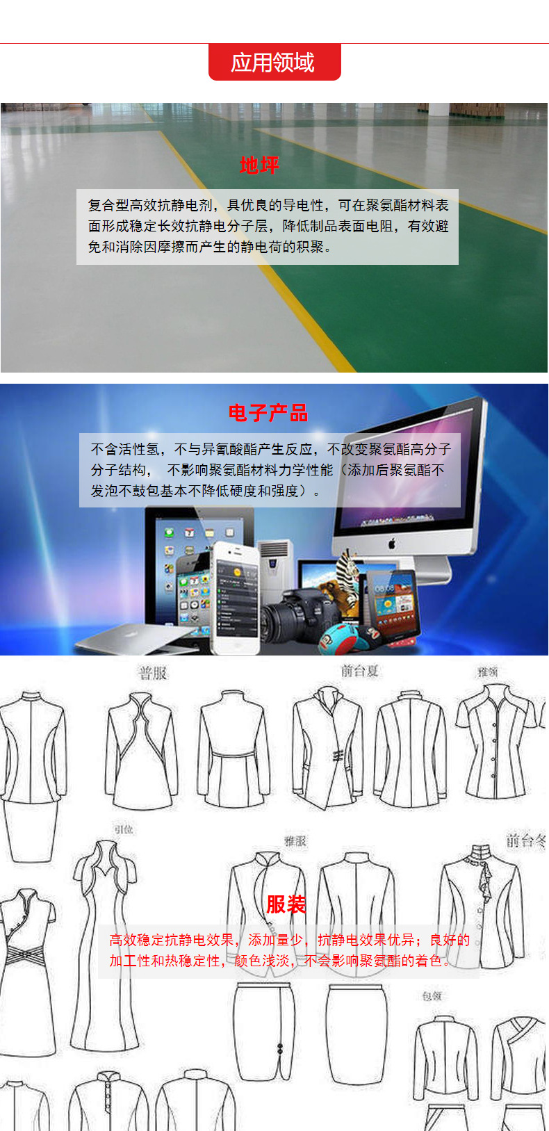 高效环保-聚氨酯抗静电剂应用领域