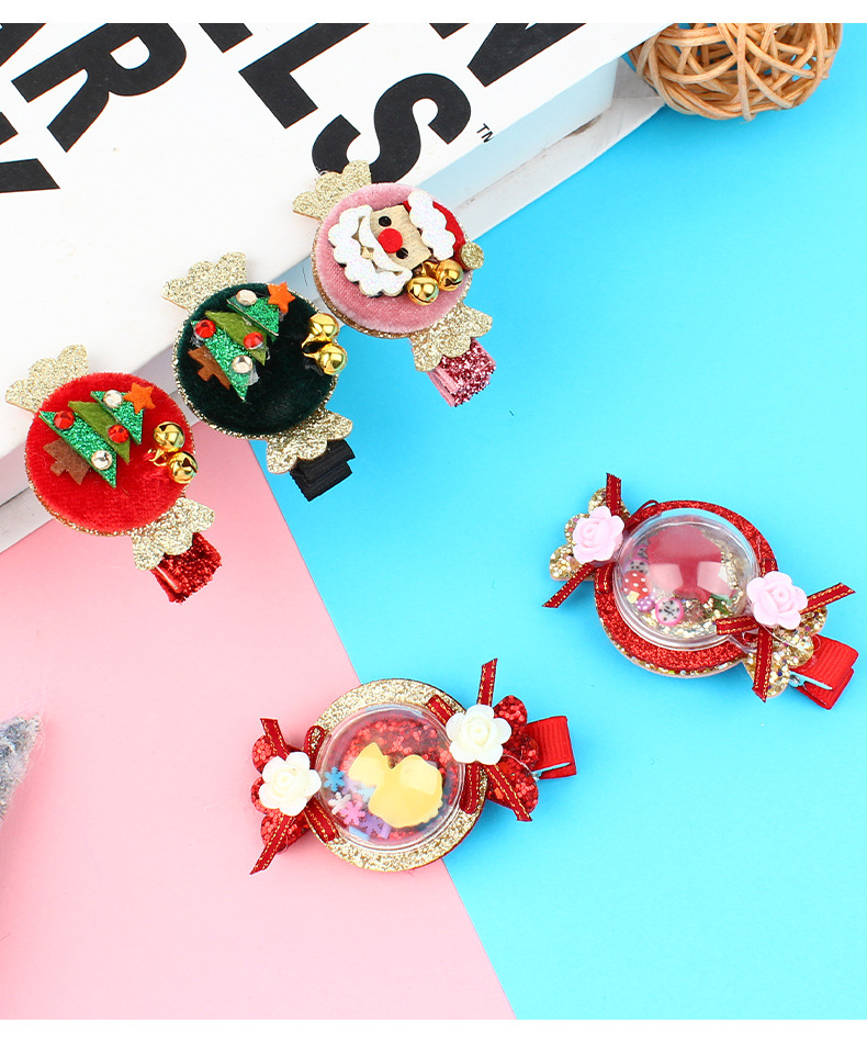 Cute Children's Candy Hairpin Christmas Tree Clip Hair Accessories display picture 1