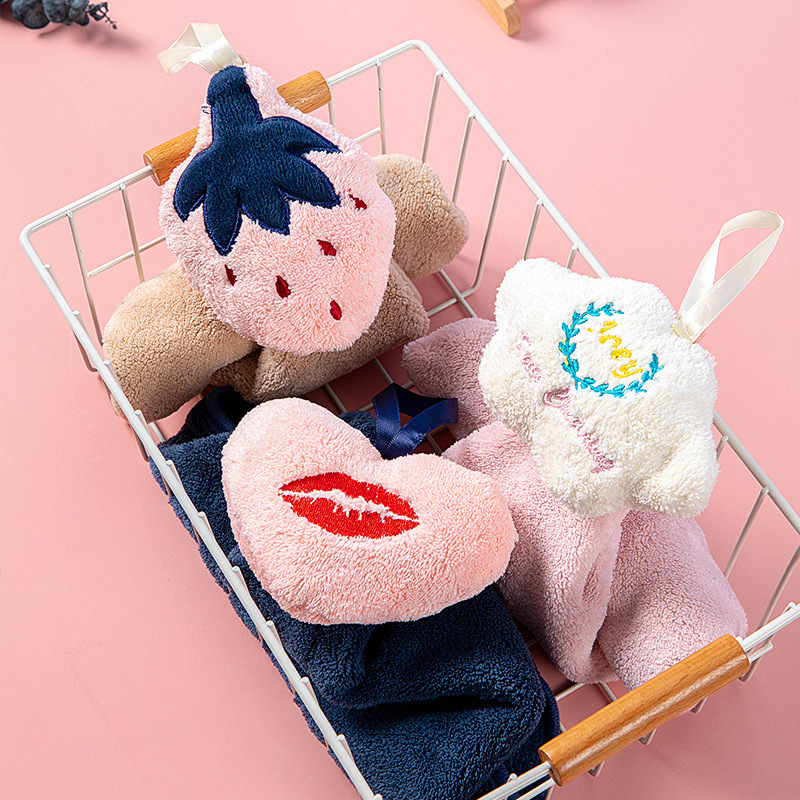 Toalla de mano colgando cocina Toalla de baño lindo hogar trapo engrosado japonés toalla de mano absorbente