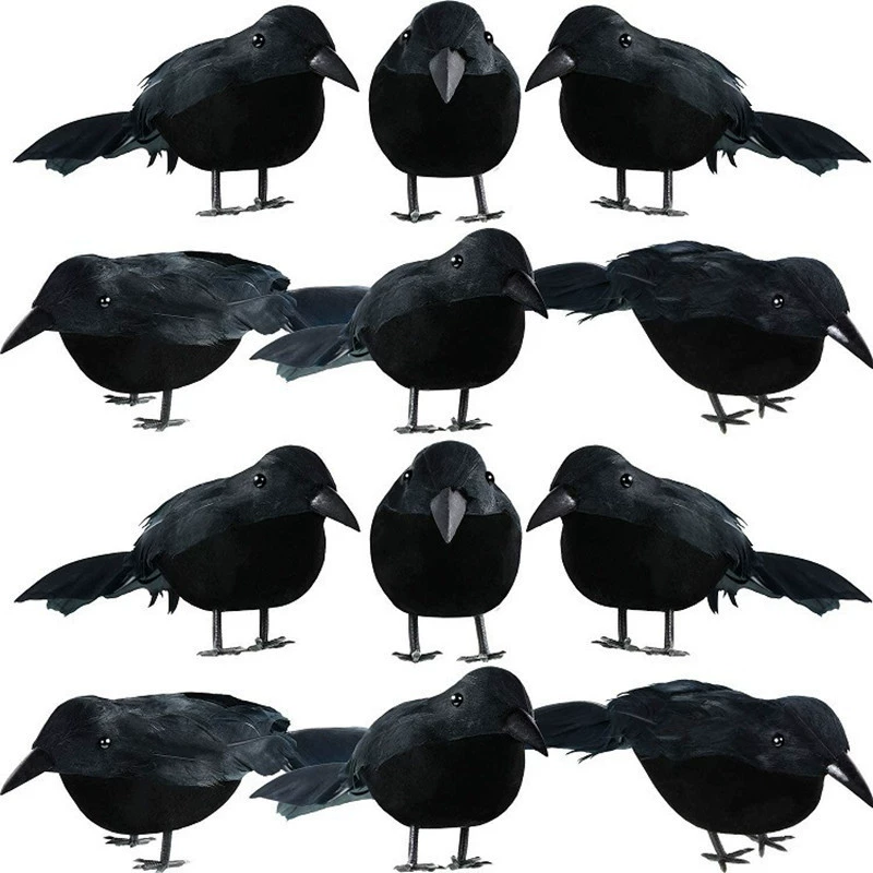 Bubble 绒 Crows Black Map Black Simulation Crow Sacrifice Halloween Decoration Private Private Propero Manufacturer Direct Conferry