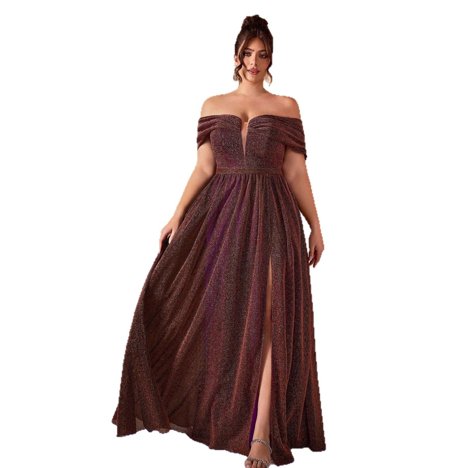 Aliexpress nuevo vestido de noche de hombro de alta gama, vestido de baile de alta calidad, vestido de gran tamaño para mujeres