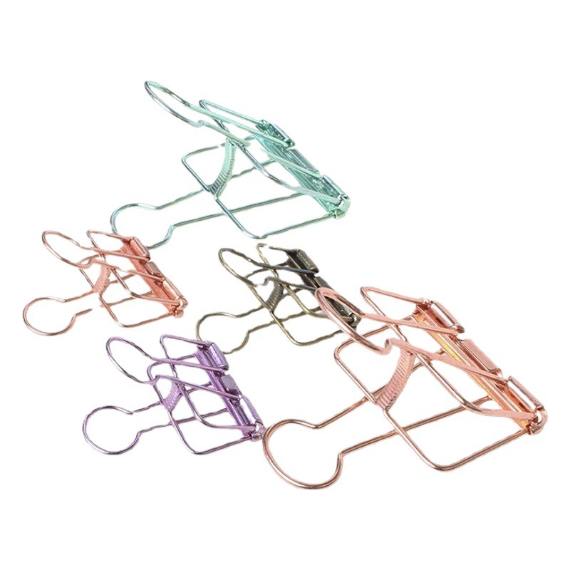 Креативные полые зажимы для офисного использования, красочные винтажные металлические зажимы для билетов, зажимы для запечатывания, зажимы для хранения документов оптом.