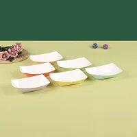 Одноразовая коробка для лодок упаковочная коробка для закусок упаковочная коробка открытая цветная коробка для лодок коробка для картофельных чипсов поднос для еды оптом